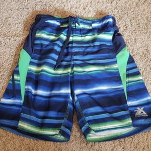 Zero Exposure Striped Swim Trunks